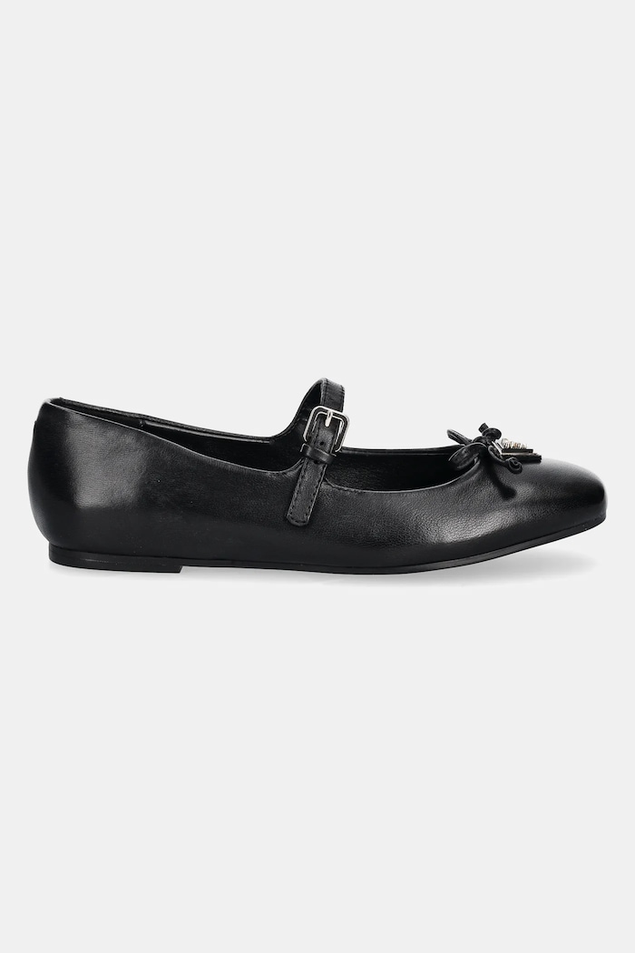 Kožené baleríny Guess KAYRA FLJKAY.LEA02.BLACK černá SS25