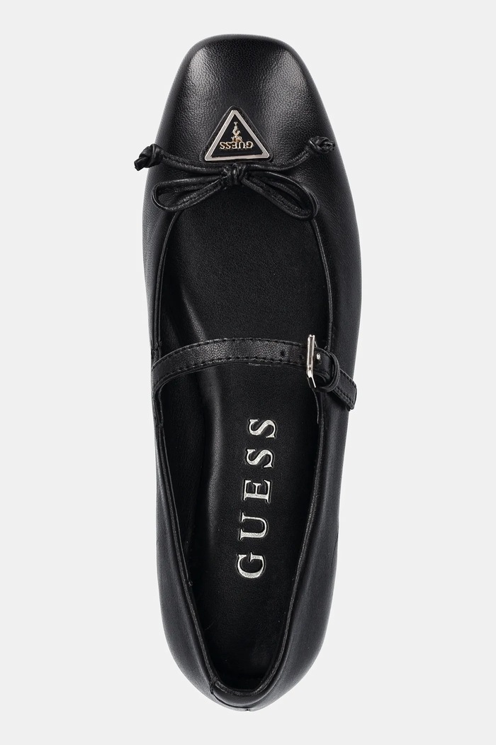 Kožené baleríny Guess KAYRA černá FLJKAY.LEA02.BLACK