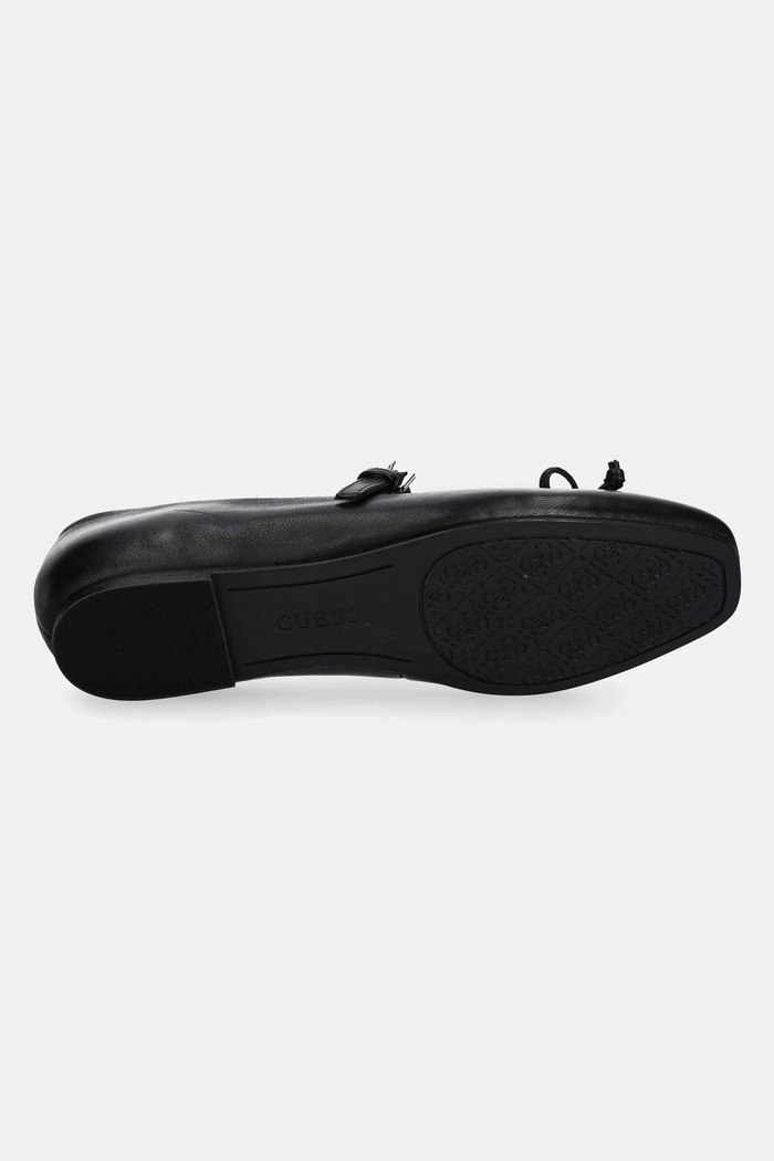 Kožené baleríny Guess KAYRA FLJKAY.LEA02.BLACK černá