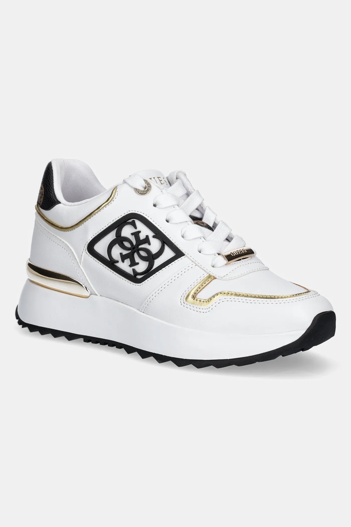 Guess sneakersy KOYAA koturn biały FLJKOY.ELE12.WHBRO