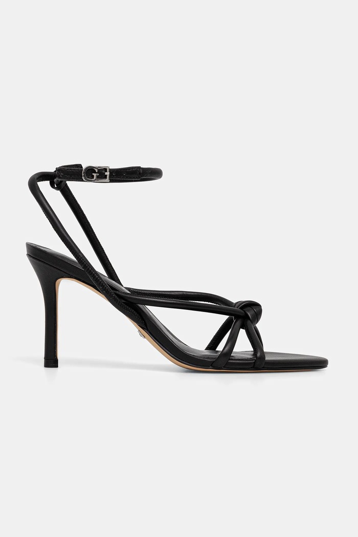 Guess Sandale de piele MERLOT FLJMER.LEA03.BLACK negru SS25