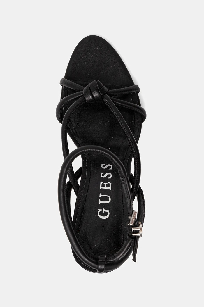 Sandale de piele MERLOT Guess FLJMER.LEA03.BLACK negru