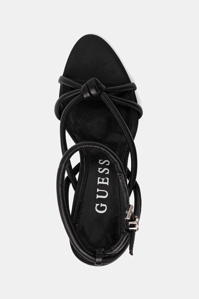 Sandale de piele MERLOT Guess FLJMER.LEA03.BLACK negru