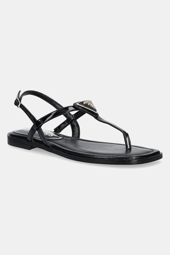 Guess sandale RAINEY4 imitatie de piele lacuita negru FLJRA4.PAF21.BLACK
