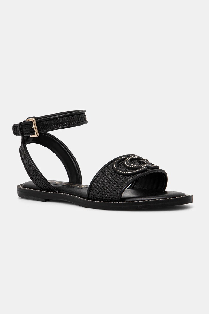 Sandály Guess SIYONA bez podpatku černá FLJSIY.FAB03.BLACK