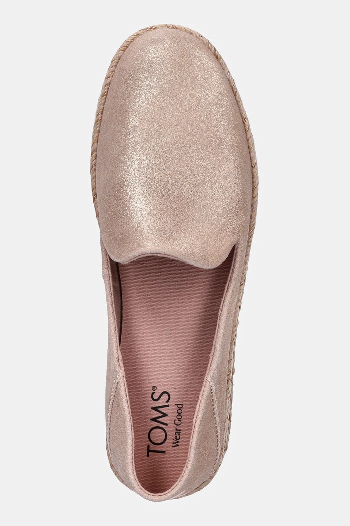 Espadrilky Toms PALE ROSE METALLIC SUEDE ružová 10021868