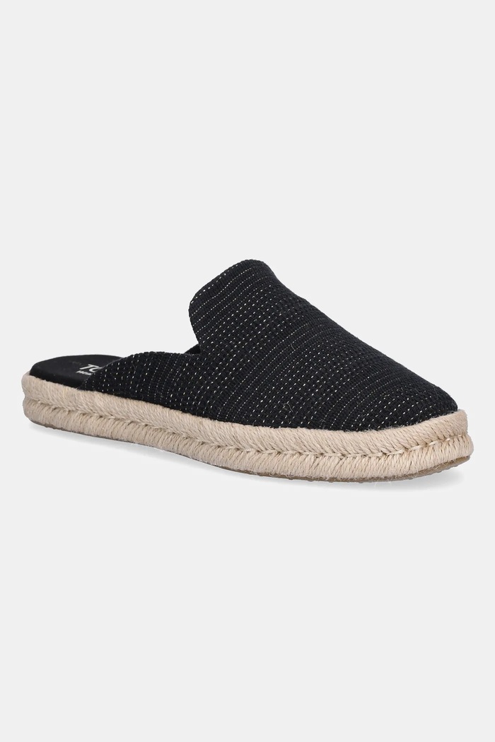 Toms espadryle METALLIC LINEN STRIPE tekstylny czarny 10021880