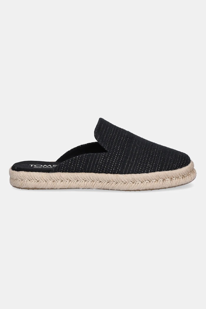 Toms espadryle METALLIC LINEN STRIPE 10021880 czarny SS25