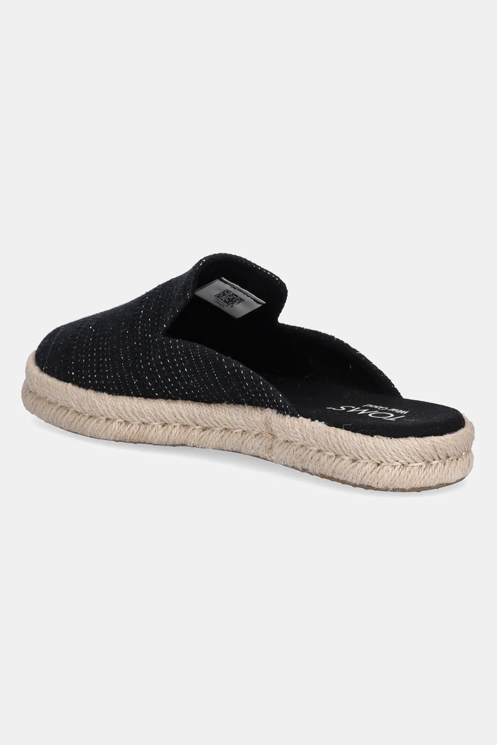 Obuwie Toms espadryle METALLIC LINEN STRIPE 10021880 czarny