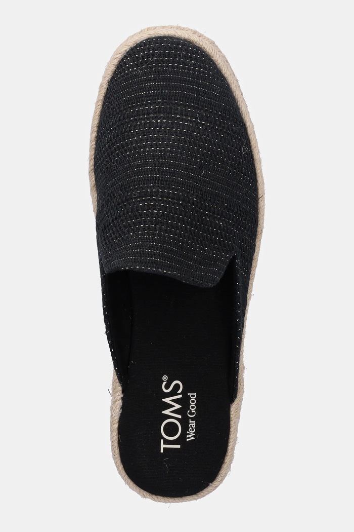 Toms espadryle METALLIC LINEN STRIPE czarny 10021880