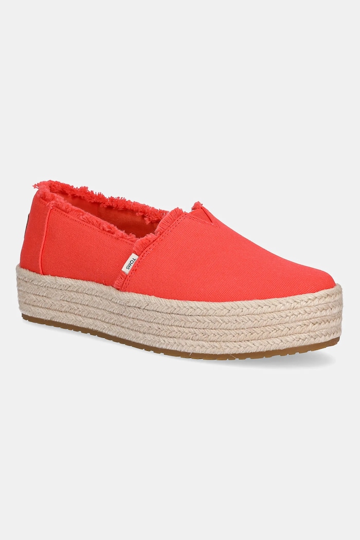 Espadrilky Toms FLAME platforma červená 10021919