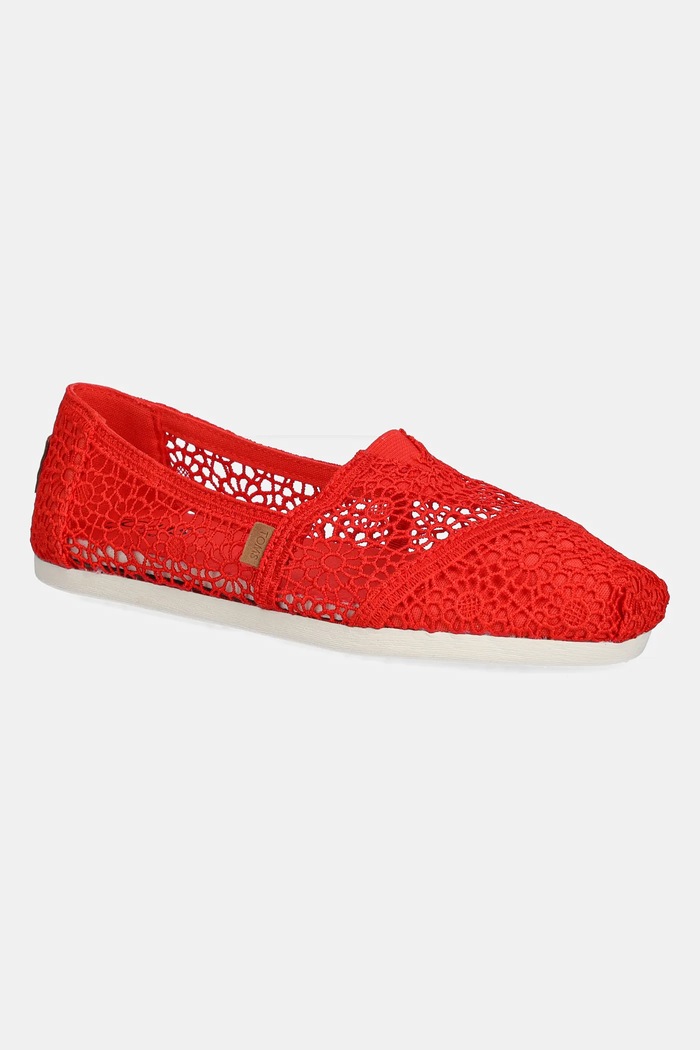 Πάνινα παπούτσια Toms MOROCCAN φλατ κόκκινο 10021935