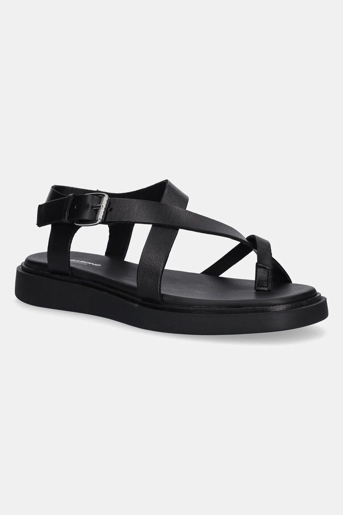 Vagabond Shoemakers sandały skórzane CONNIE płaski czarny 5957.001.20