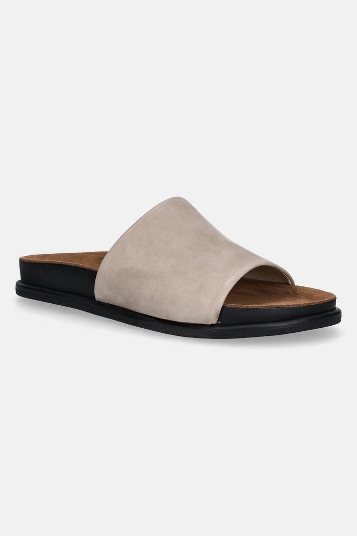Vagabond Shoemakers klapki zamszowe EFFIE płaski beżowy 5922.050.07