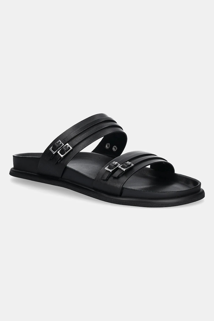 Δερμάτινες παντόφλες Vagabond Shoemakers EFFIE φλατ μαύρο 5922.301.20