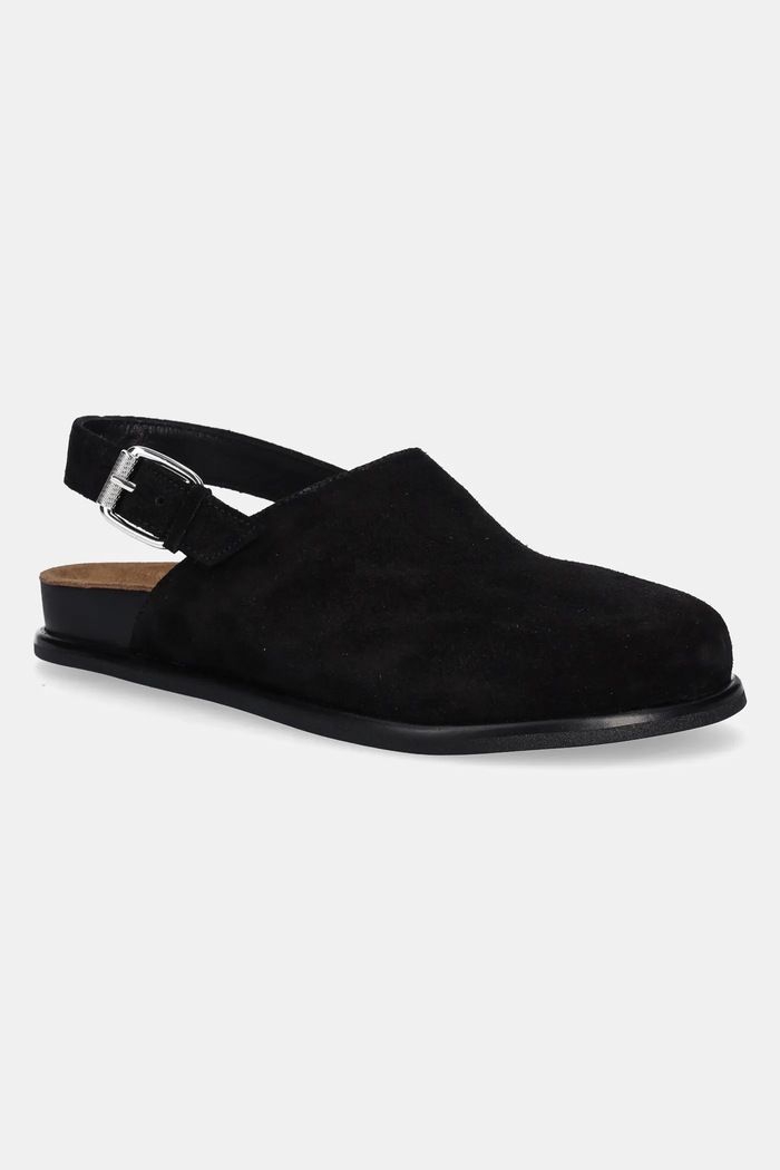 Vagabond Shoemakers sandały zamszowe EFFIE płaski czarny 5922.540.20