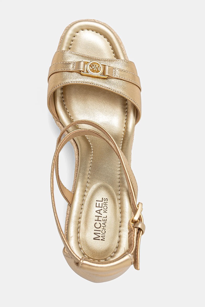 Δερμάτινα πέδιλα MICHAEL Michael Kors Mandy 40R5MAMS2M.740 χρυσαφί