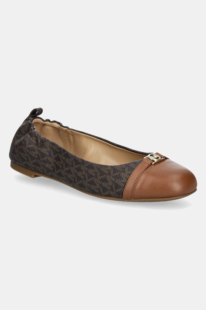 Balerinke MICHAEL Michael Kors Mandy Zrnato usnje rjava 40S5MAFP1B.227