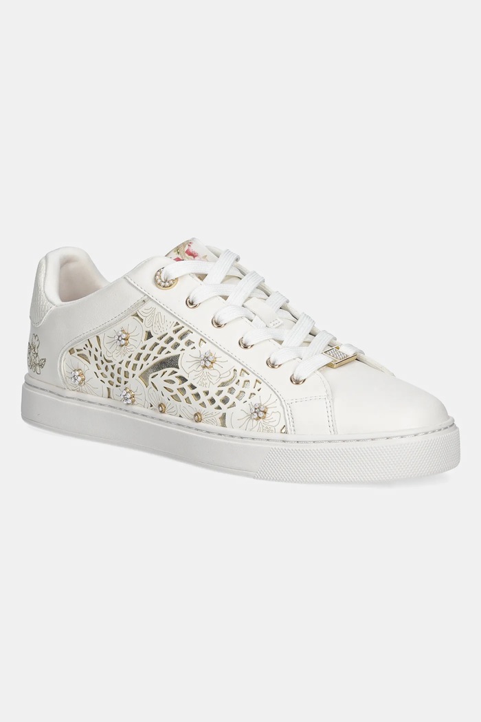 Aldo sneakers LEONIA finta pelle fiore bianco 13918735.LEONIA