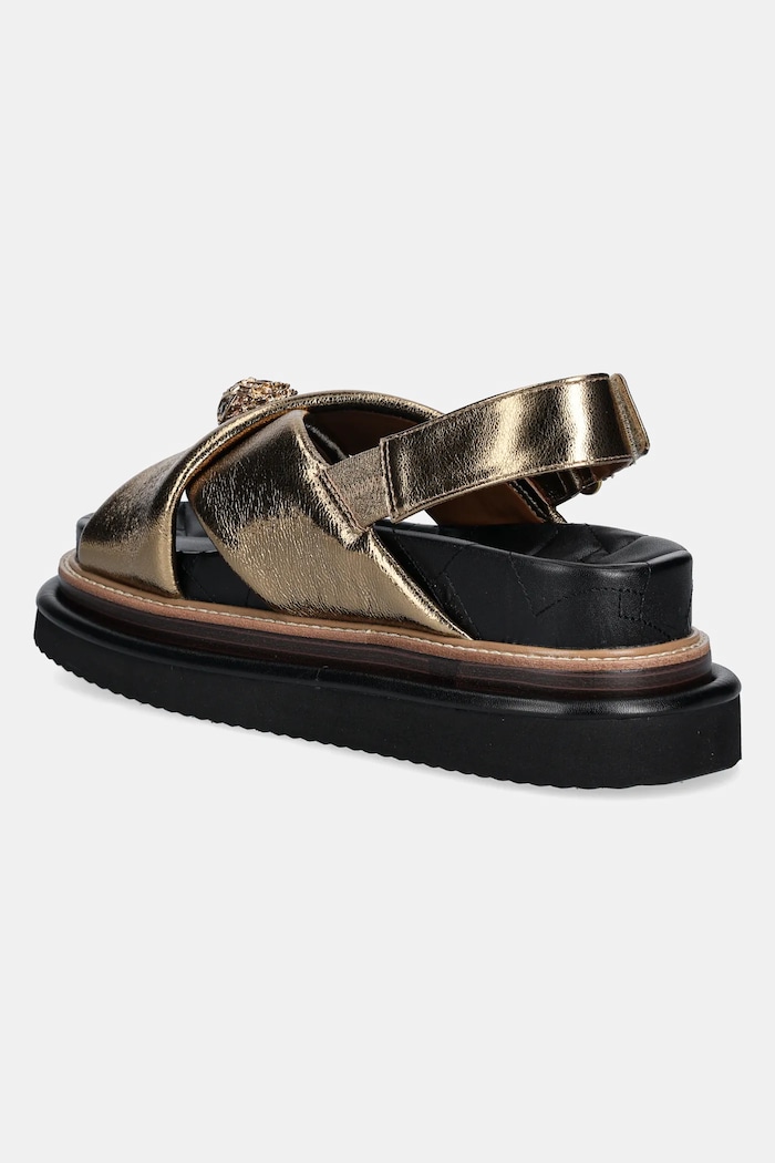 Obuwie Kurt Geiger London sandały skórzane Orson Cross Strap Sandal 9992260109.BRONZE złoty