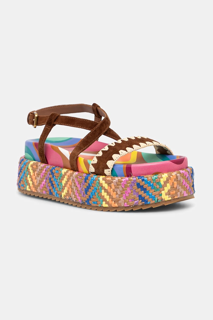 Kurt Geiger London sandały zamszowe Chelsea Flatform Sandal 5-8 cm multicolor 4352269209.MULTOTH