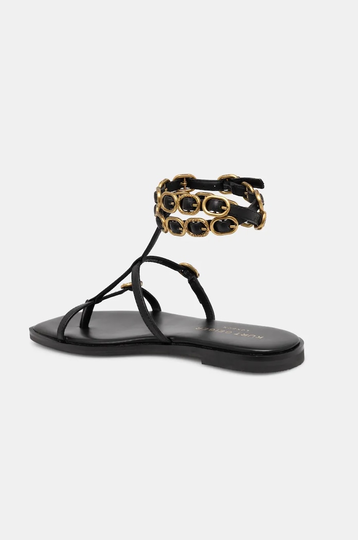 Obuwie Kurt Geiger London sandały skórzane Regent Flat Gladiator 4381000109.BLACK czarny