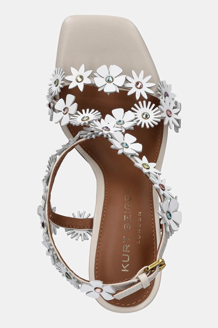 Kožené sandále Kurt Geiger London Flower Sandal biela 4353244109.BONECOMB