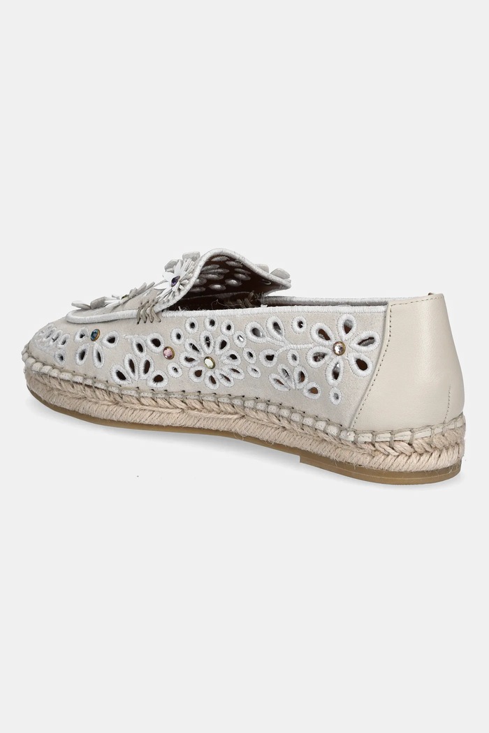 Obuwie Kurt Geiger London espadryle zamszowe Flower Espadrille Loafer 4352744209.BONECOMB beżowy