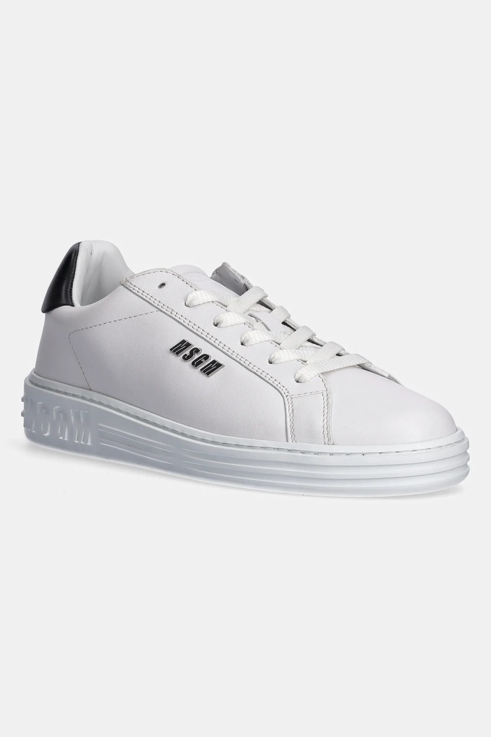 Кожени маратонки MSGM равна бял 3841MDS506.787.01