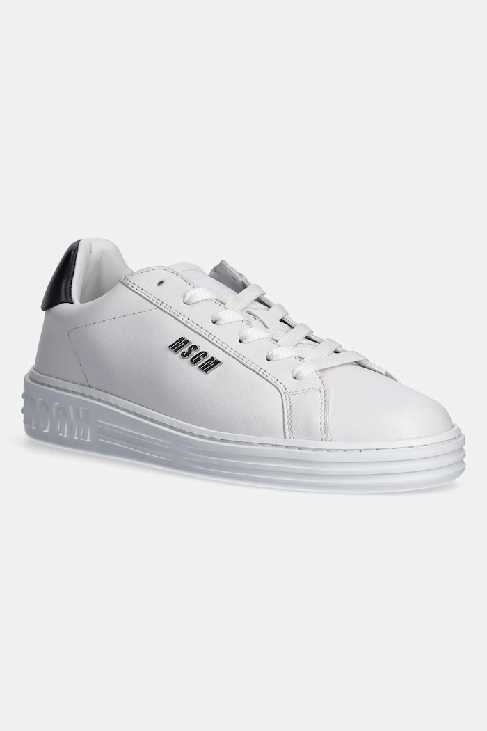 Кожени маратонки MSGM равна бял 3841MDS506.787.01
