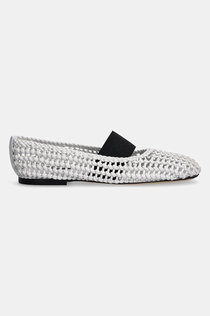 Kožené baleríny MSGM 3841MDS215.887.01 bílá SS25