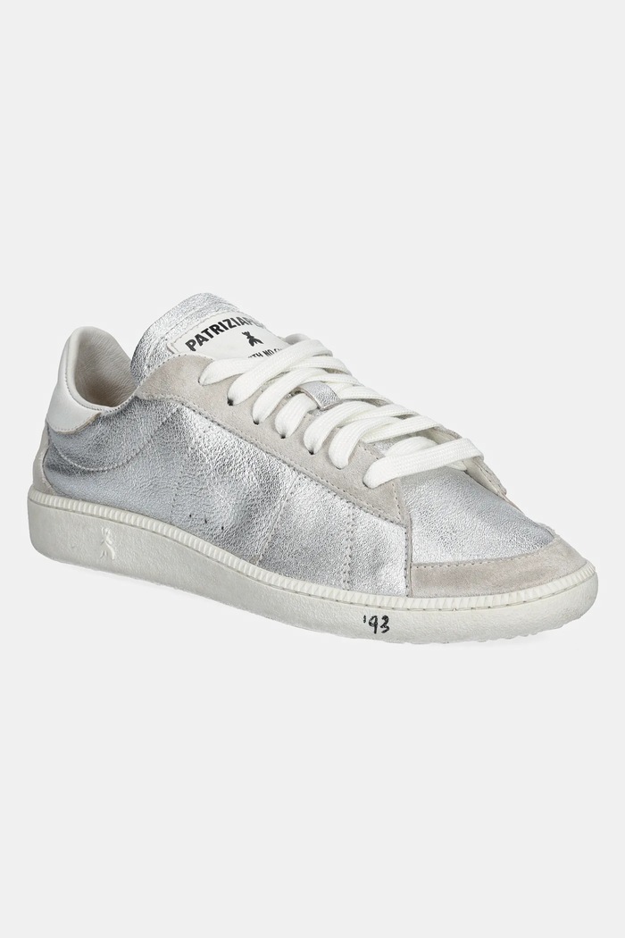 Patrizia Pepe sneakersy skórzane skóra zamszowa srebrny 2Z0065.L154.S125