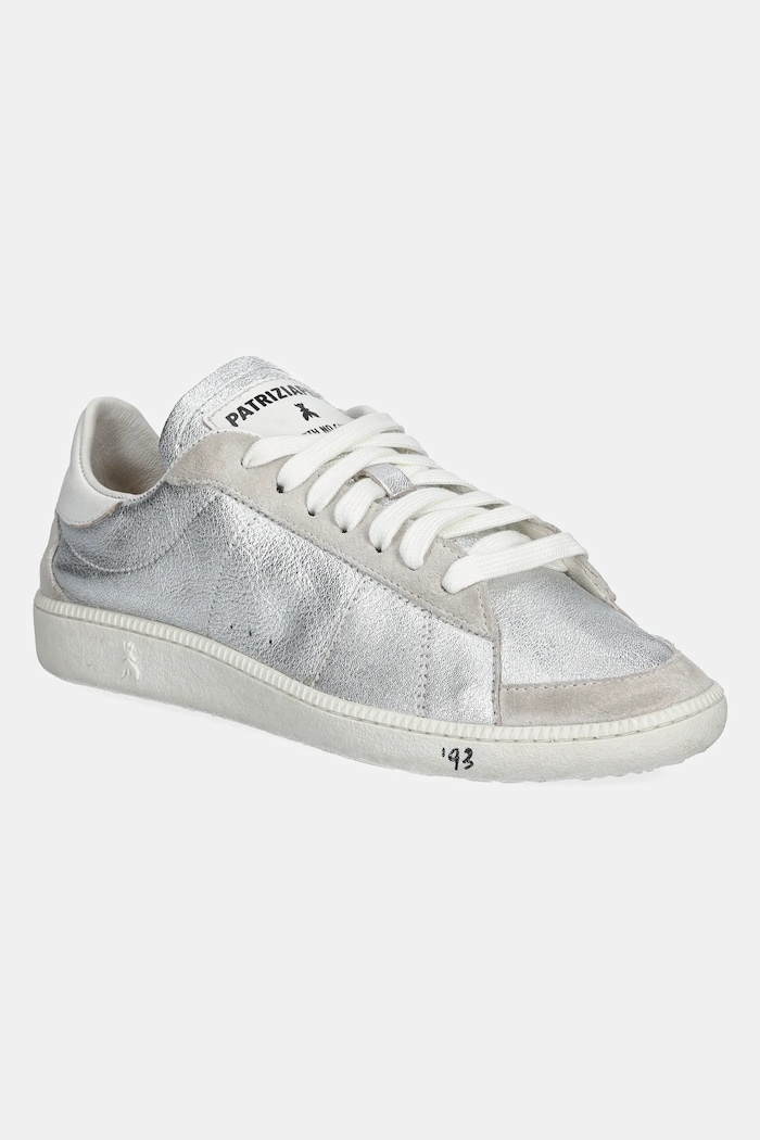 Patrizia Pepe sneakersy skórzane skóra zamszowa srebrny 2Z0065.L154.S125