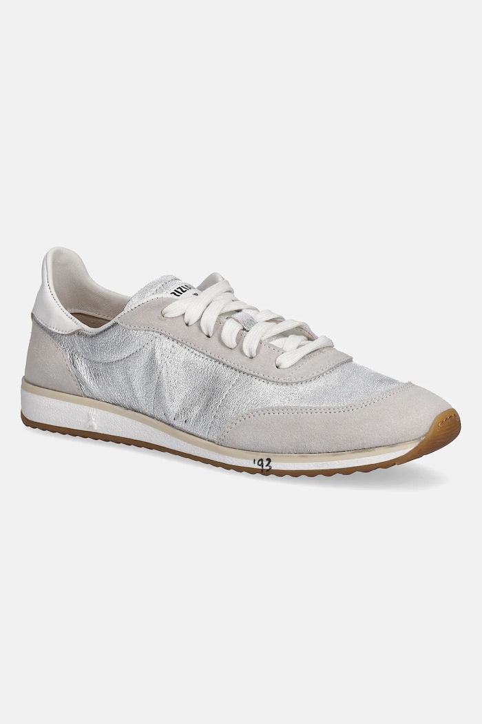 Patrizia Pepe sneakersy skórzane skóra zamszowa srebrny 2Z0074.V043.S298