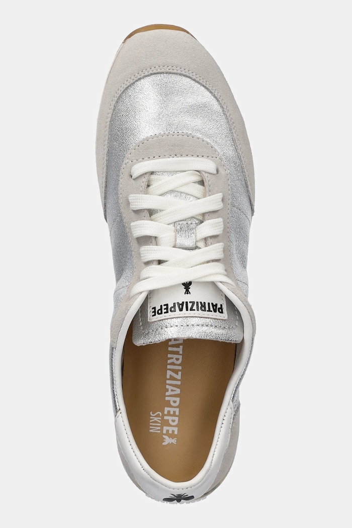 Patrizia Pepe sneakersy skórzane srebrny 2Z0074.V043.S298