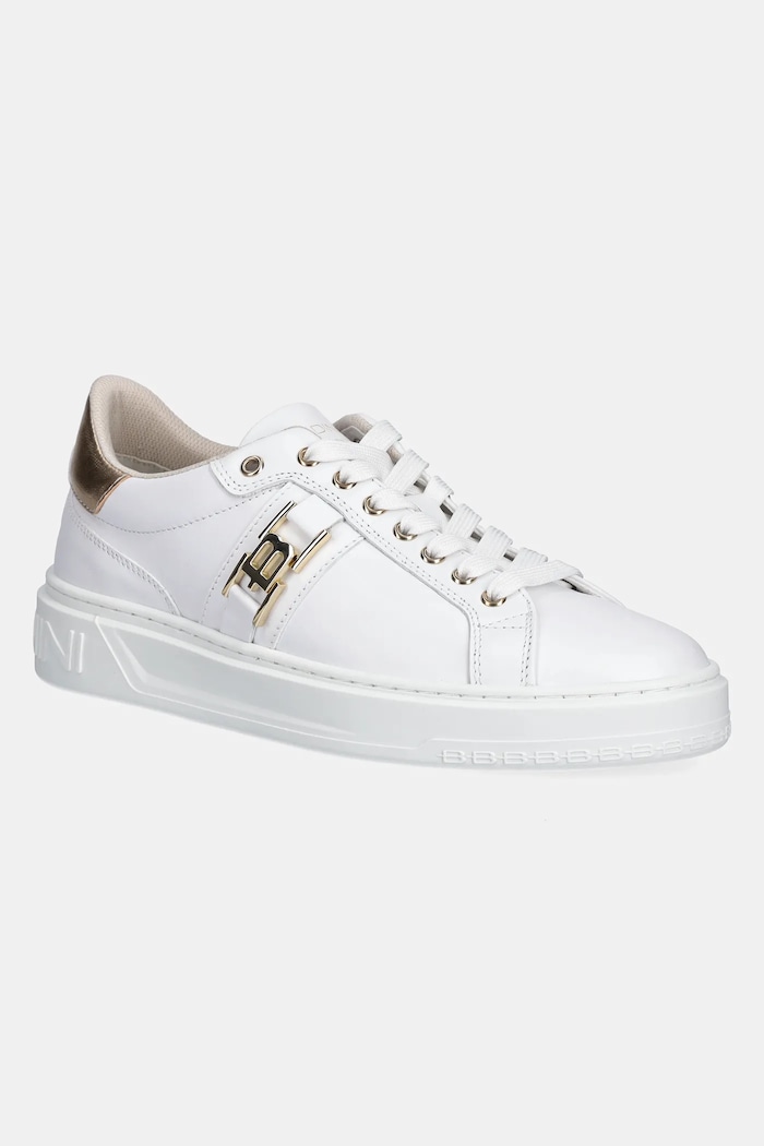 Baldinini sneakersy skórzane płaska biały D5E812T1VTVL.BOPL