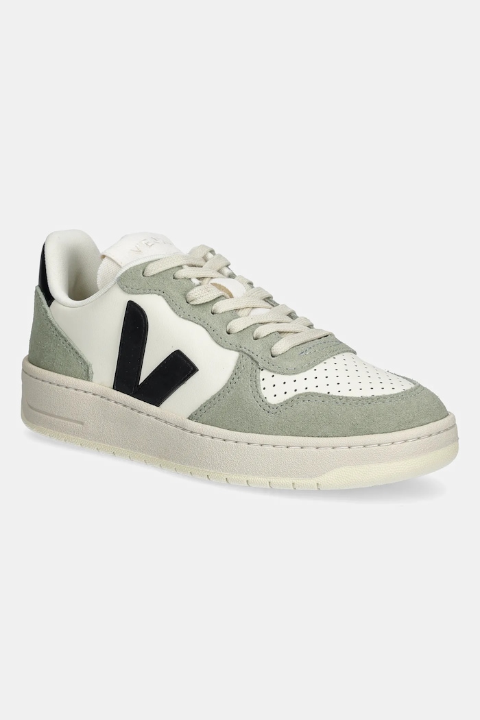 Veja sneakersy VI0220500A V-10 LEATHER skóra zamszowa zielony VI0220500A