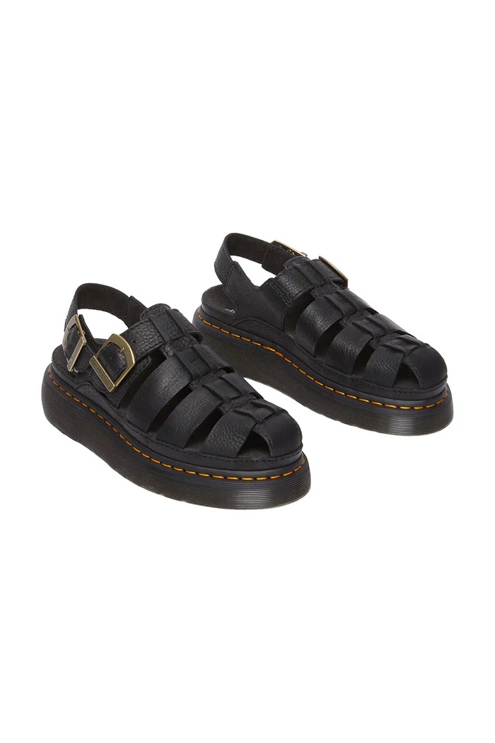 Δερμάτινα πέδιλα Dr. Martens Wrenlie DM31524001 μαύρο SS25