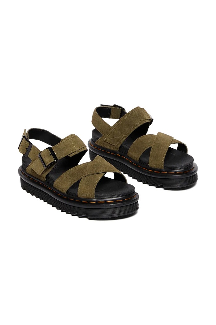 Semišové sandále Dr. Martens Voss II DM41122300 zelená SS25