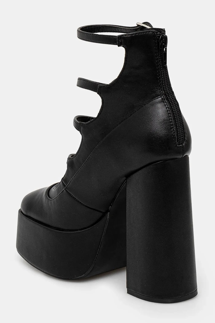 Obuwie Koi Footwear czółenka GURREN BLACK STRAPPY PLATFORM HEELS DBP17 czarny