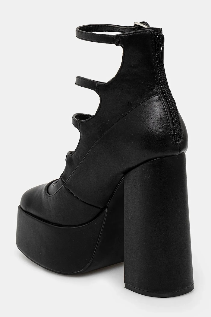 Obuwie Koi Footwear czółenka GURREN BLACK STRAPPY PLATFORM HEELS DBP17 czarny