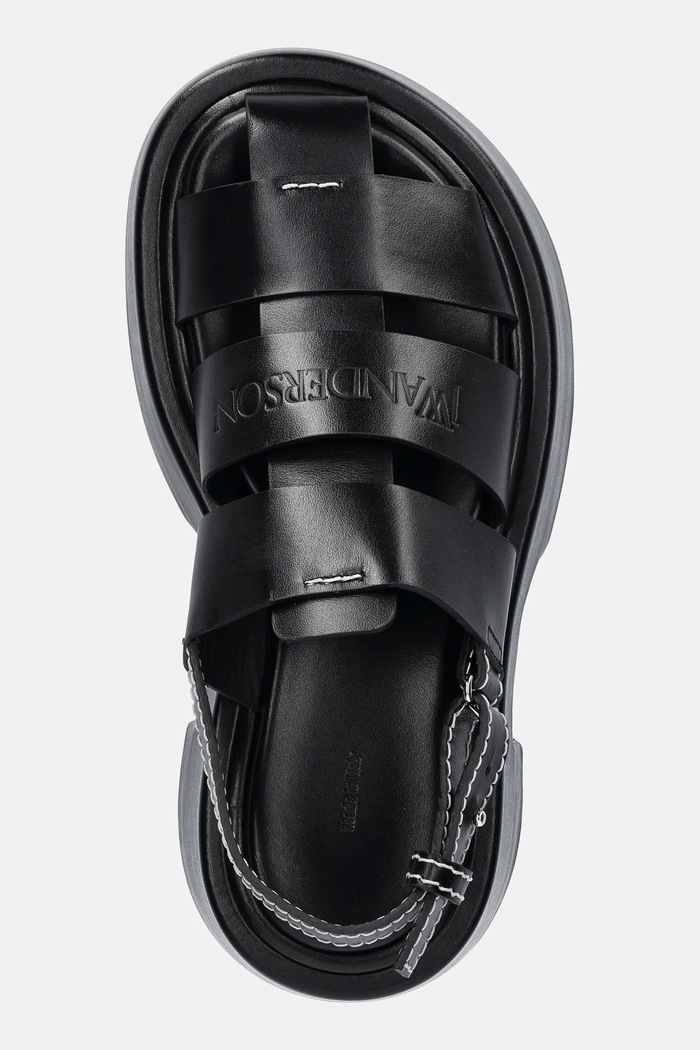 Δερμάτινα πέδιλα JW Anderson μαύρο SN0099.LA0323.999