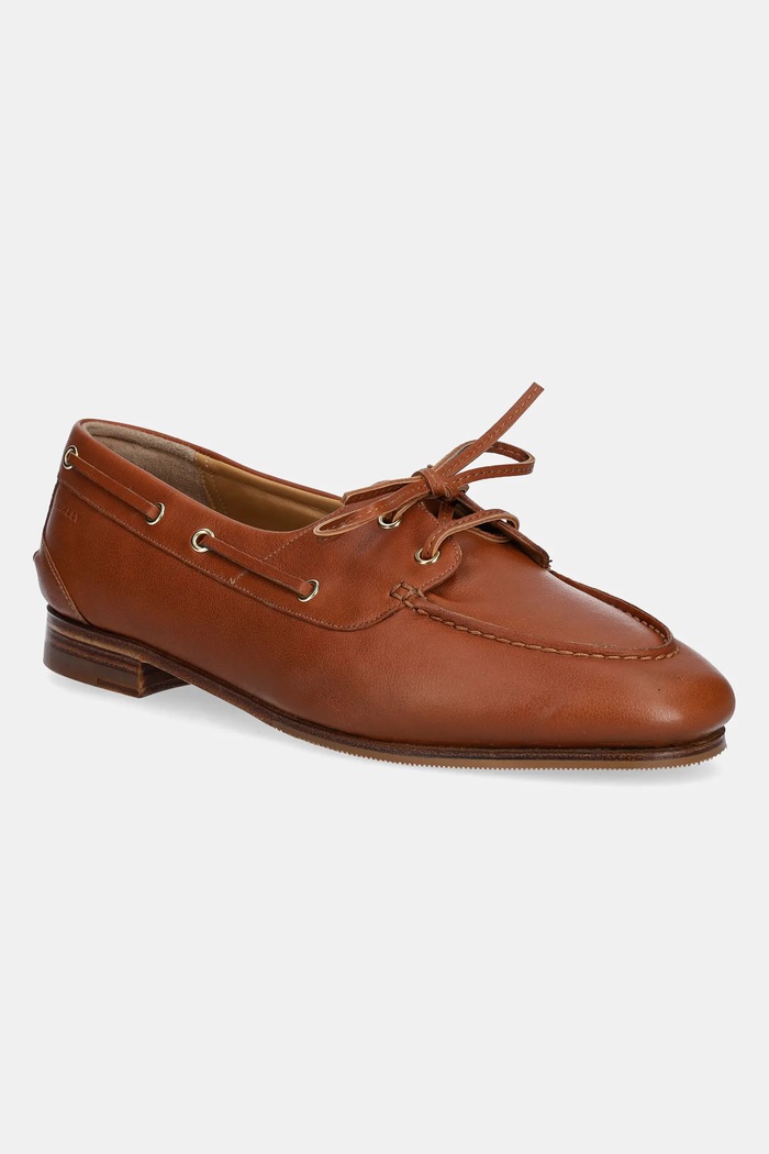 Δερμάτινα μοκασίνια Bally φλατ καφέ WF002V.BU008.U8A7