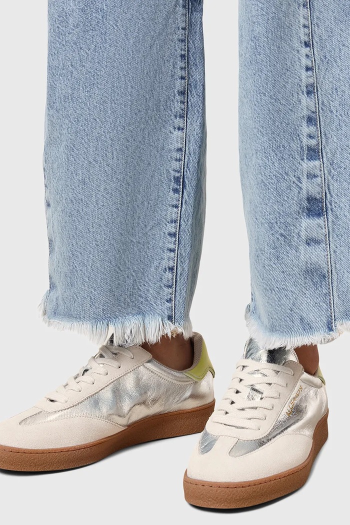 Δερμάτινα sneakers AllSaints Thelma Metallic Sneaker W072FB.SLV