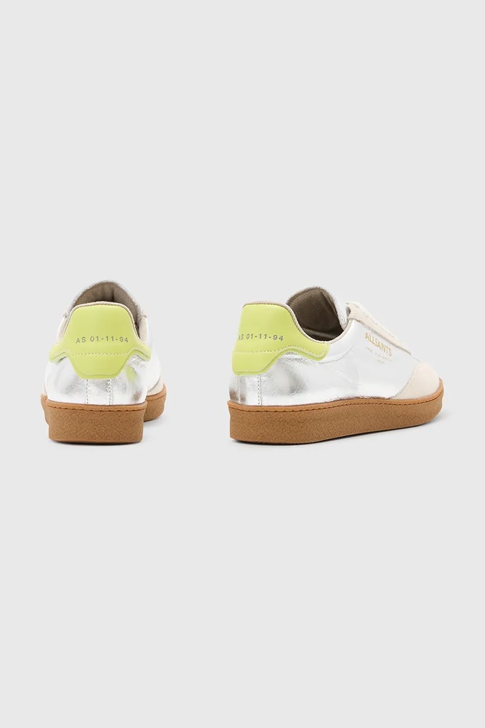 Παπούτσια Δερμάτινα sneakers AllSaints Thelma Metallic Sneaker W072FB.SLV ασημί