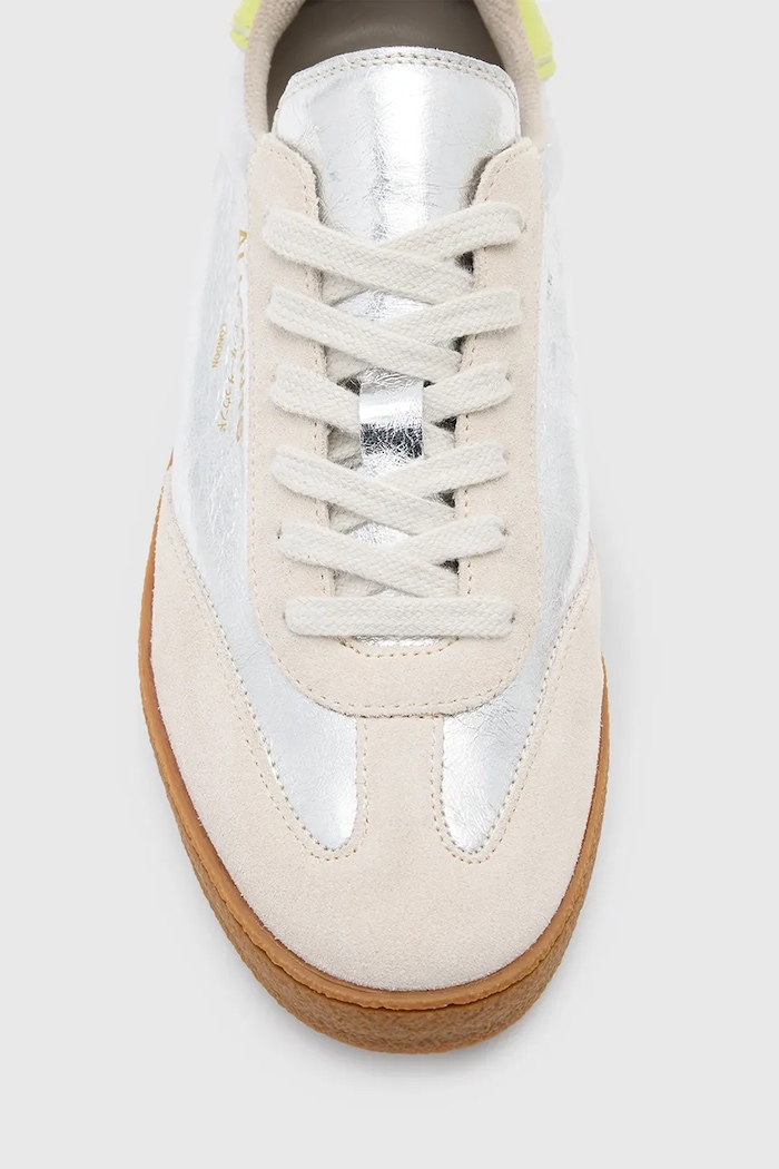 Δερμάτινα sneakers AllSaints Thelma Metallic Sneaker W072FB.SLV ασημί