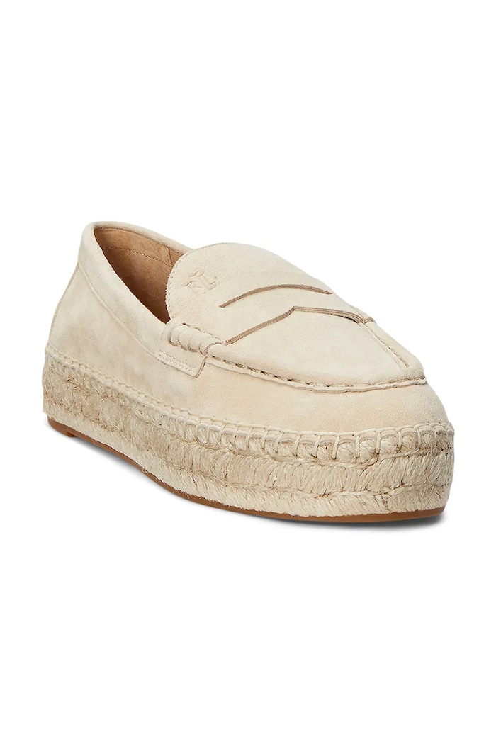 Espadrile iz semiša Lauren Ralph Lauren Luize Loafer 802953958007.101 bež SS25