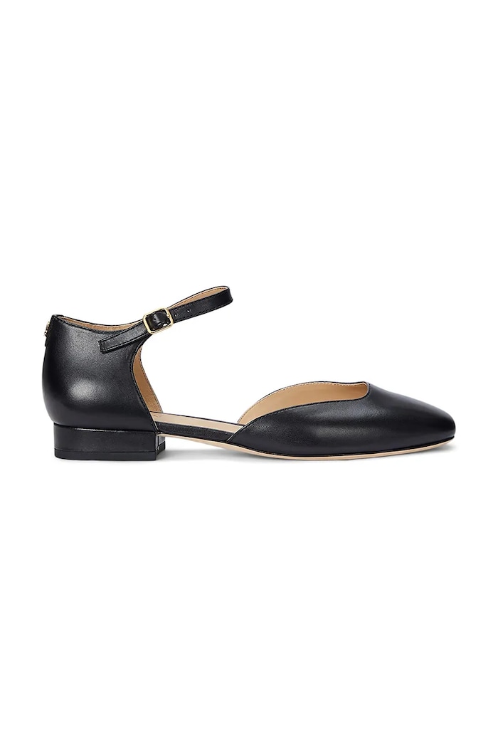 Lauren Ralph Lauren czółenka skórzane Emellie Mj słupek czarny 802961793001.001