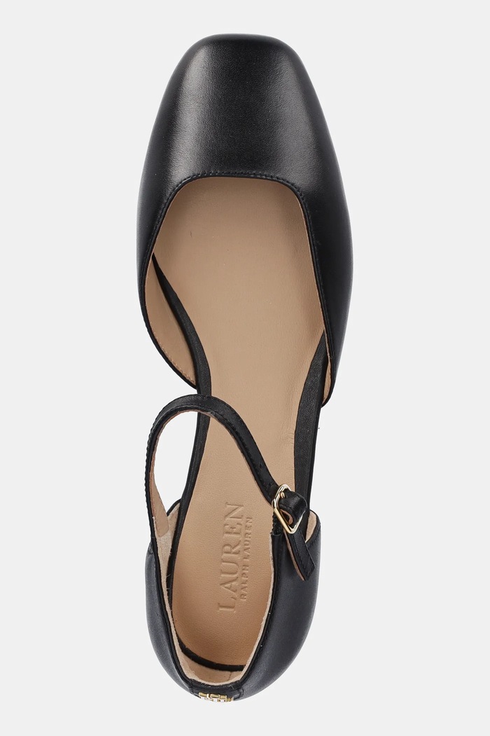 Кожени обувки с дебел ток Lauren Ralph Lauren Emellie Mj черен 802961793001.001