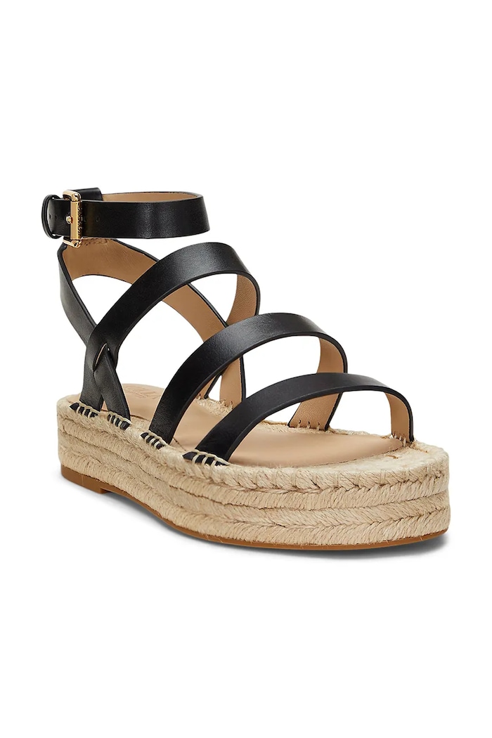 Kožené espadrilky Lauren Ralph Lauren Polly Gldtr 802961839002.001 čierna SS25